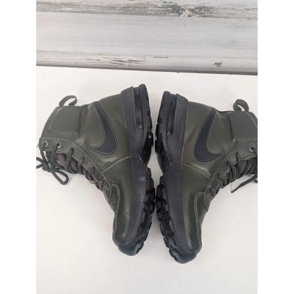 Nike‎ Air Max Goaterra 2.0 Snow Boots Youth Size 4.5 Green Leather DC9515-300